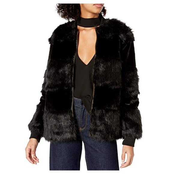 NWT n:philanthropy Faux Fur Harlan Jacket in Black Cat - Picture 4 of 11